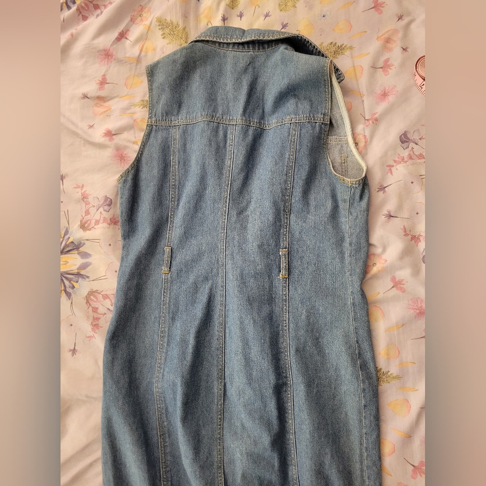Speed Control Long Denim Button Dress - Picture 3 of 5